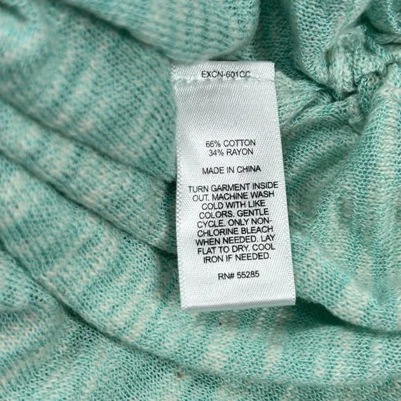 Express Burnout Side Ruched Mint Green Tunic Top 3/4 Sleeve Oversized Summer NWT - Picture 8 of 10